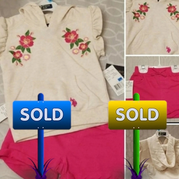 U.S. Polo Assn. Other - ❌❌SOLD❌❌WAS $61 ❌ US POLO ASSN Ruffle Hoody 2pc short set 24 m. FINAL $